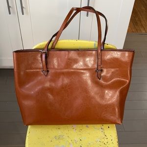 Retro Genuine Large 17 inch Leather Tote Covelin